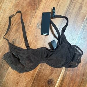 DKNY Modern Lace Unlined Underwire Bra Size 34B Dark Brown